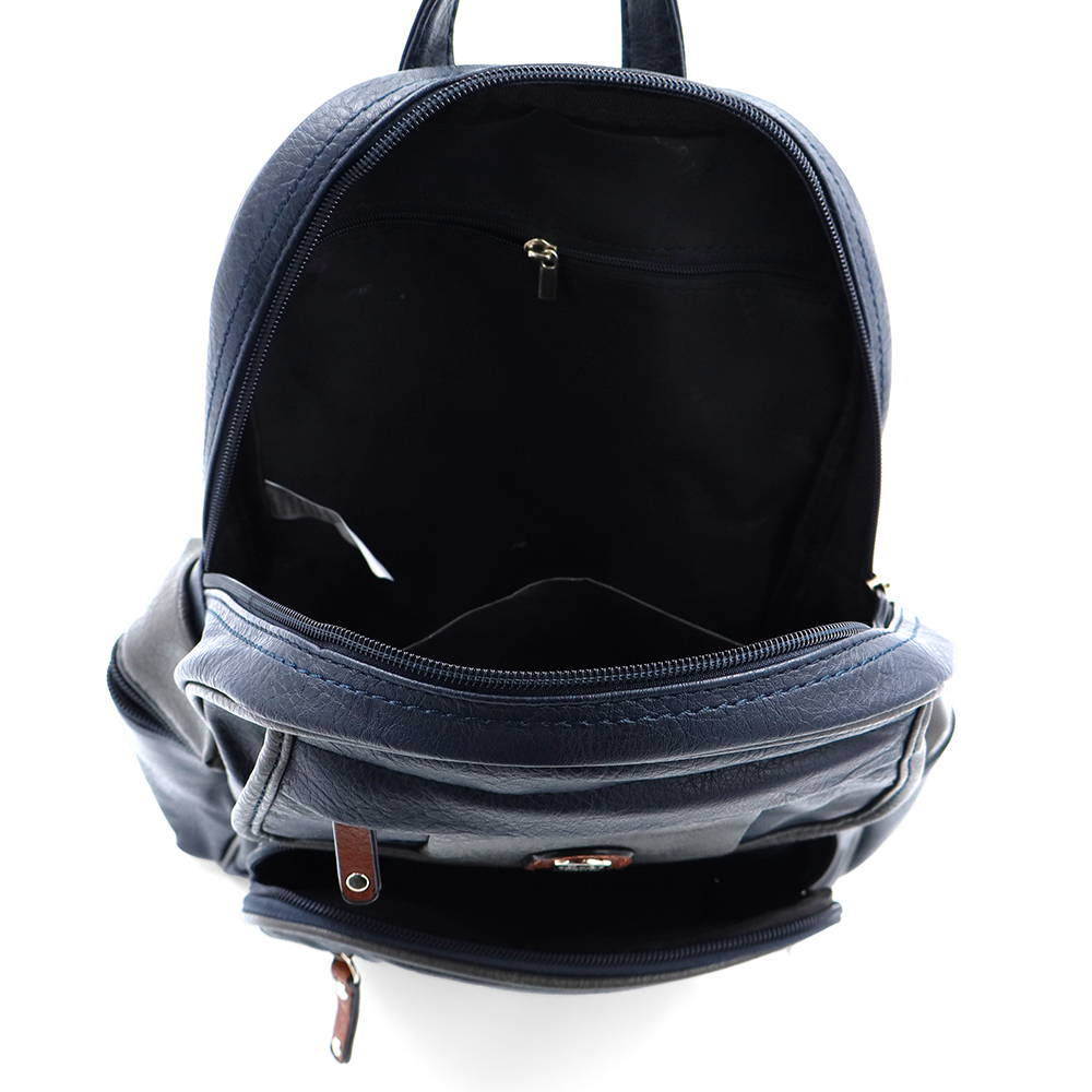 Női hátizsák sok zsebbel – sötétkék