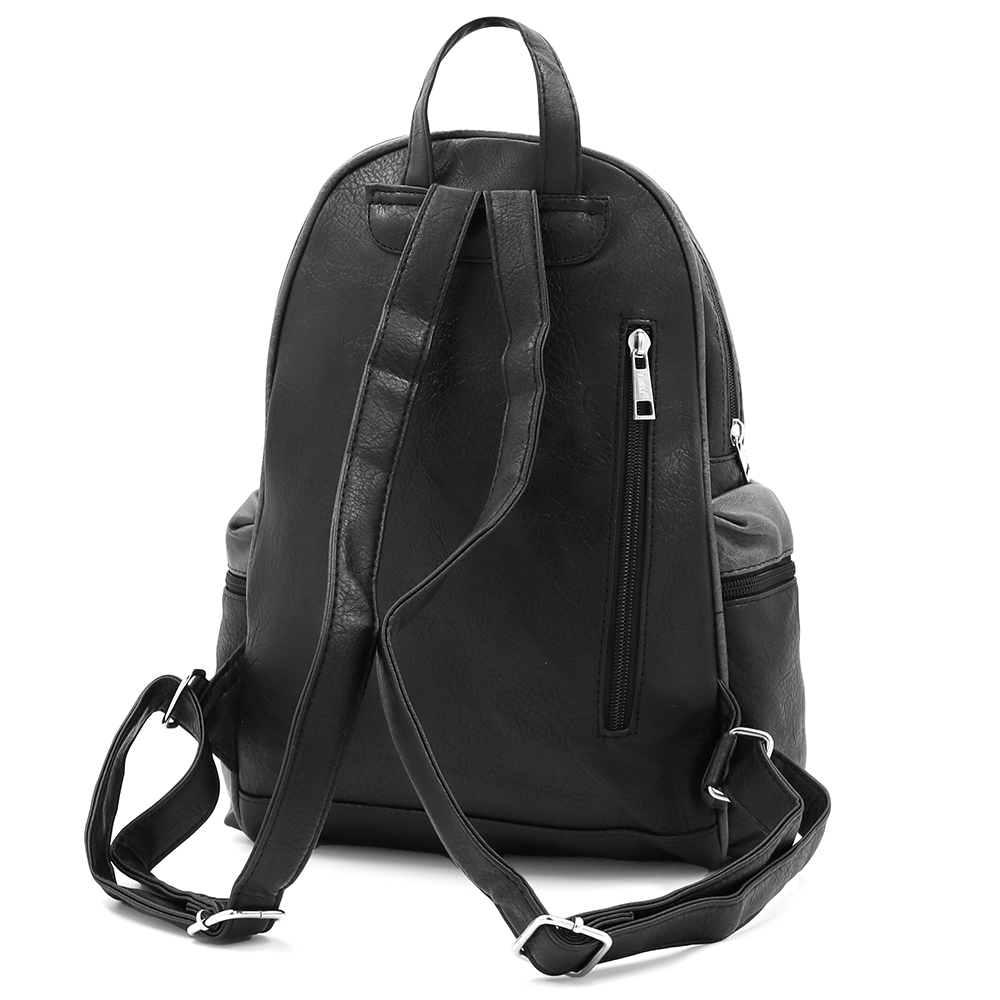 Női hátizsák sok zsebbel – fekete/szürke