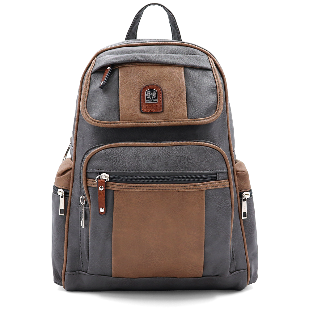 Női hátizsák sok zsebbel – szürke