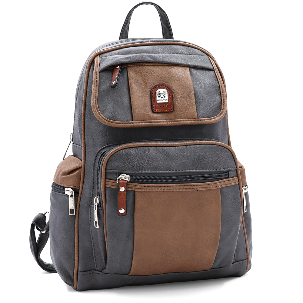 Női hátizsák sok zsebbel – szürke