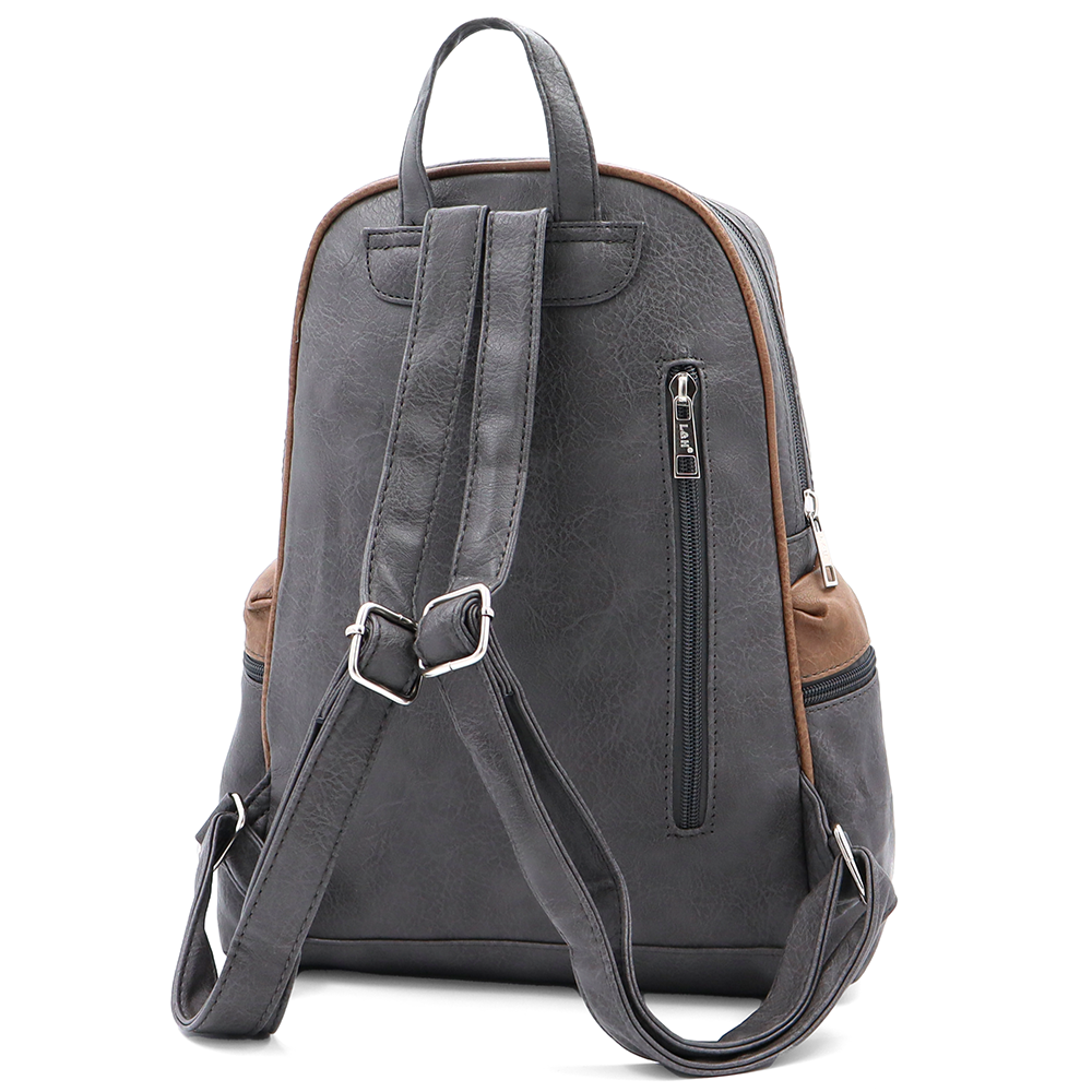 Női hátizsák sok zsebbel – szürke