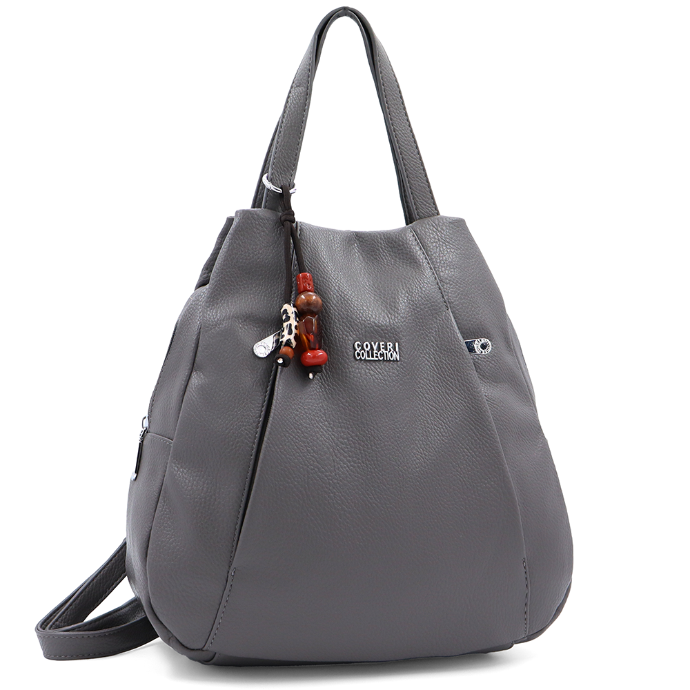 2 az 1-ben – hátizsák és táska kulcstartóval – szürke