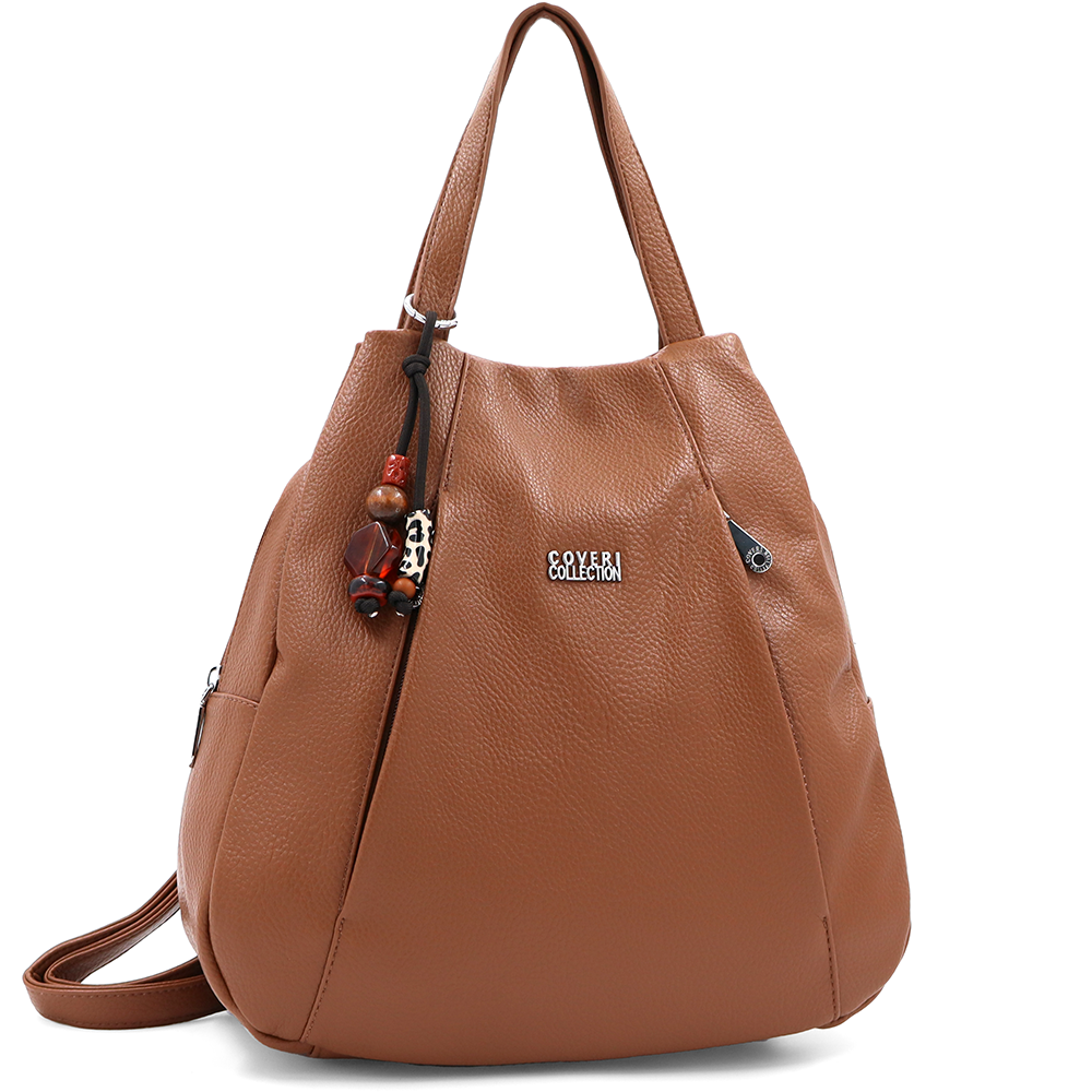 2 az 1-ben – hátizsák és táska kulcstartóval – téglabarna