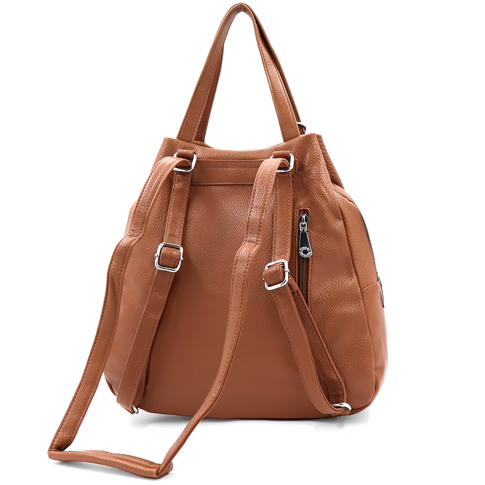 2 az 1-ben – hátizsák és táska kulcstartóval – téglabarna