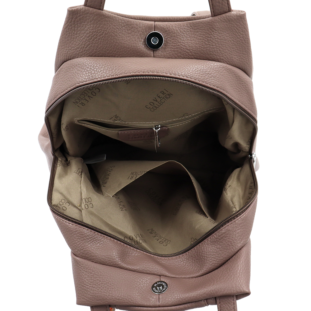 2 az 1-ben – hátizsák és táska kulcstartóval – világosbarna