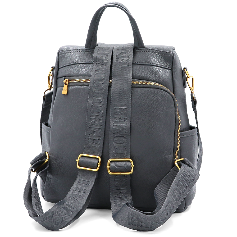 ENRICO COVERI – 2 az 1-ben női hátizsák és táska, titkos záródással és sok zsebbel – szürke