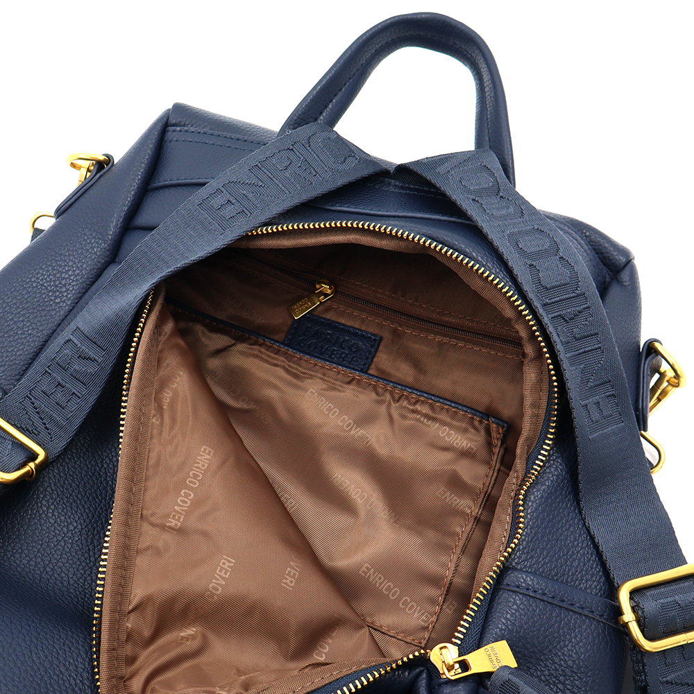 ENRICO COVERI – 2 az 1-ben női hátizsák és táska, titkos záródással és sok zsebbel – sötétkék