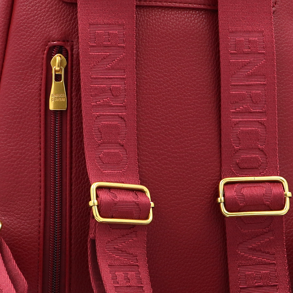 ENRICO COVERI – női hátizsák sok zsebbel – piros