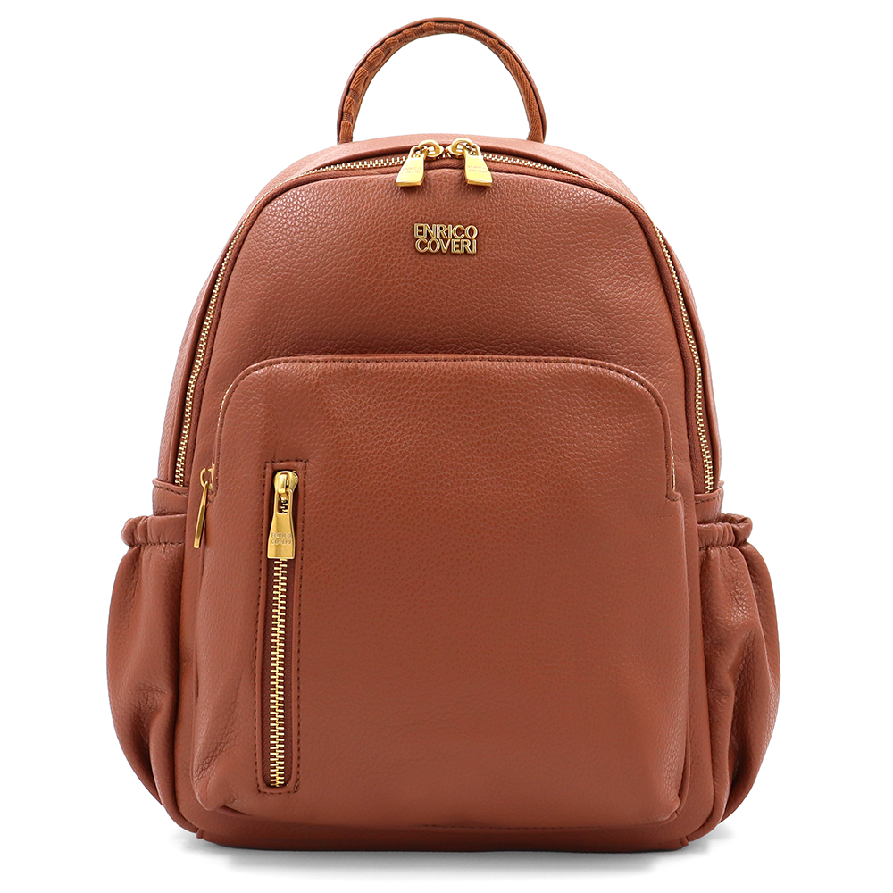 ENRICO COVERI – női hátizsák sok zsebbel – téglabarna