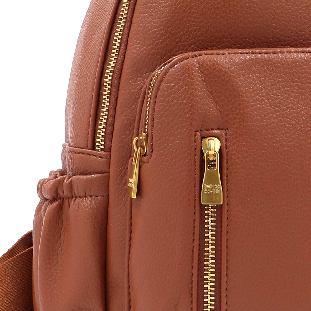 ENRICO COVERI – női hátizsák sok zsebbel – téglabarna