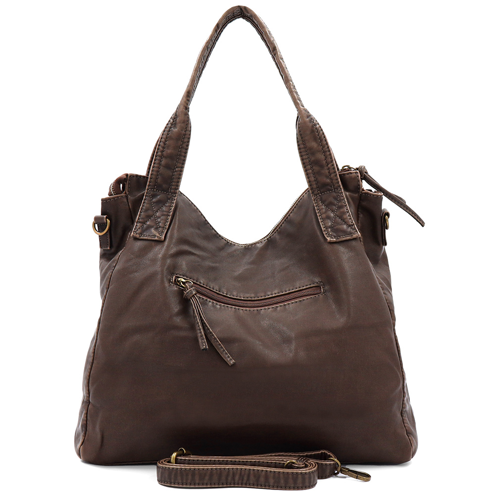 Nagy méretű női táska, vintage hatású – barna