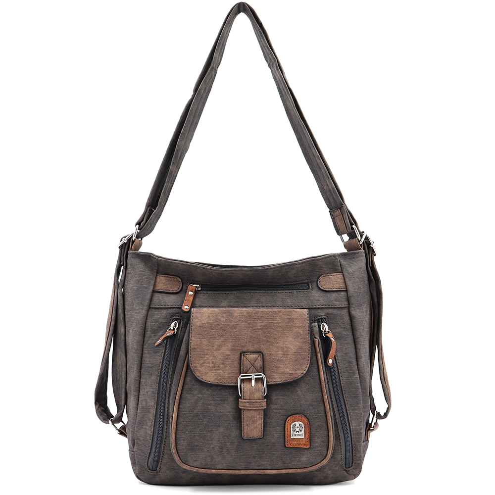 2 az 1-ben – táska és hátizsák sok zsebbel – szürke