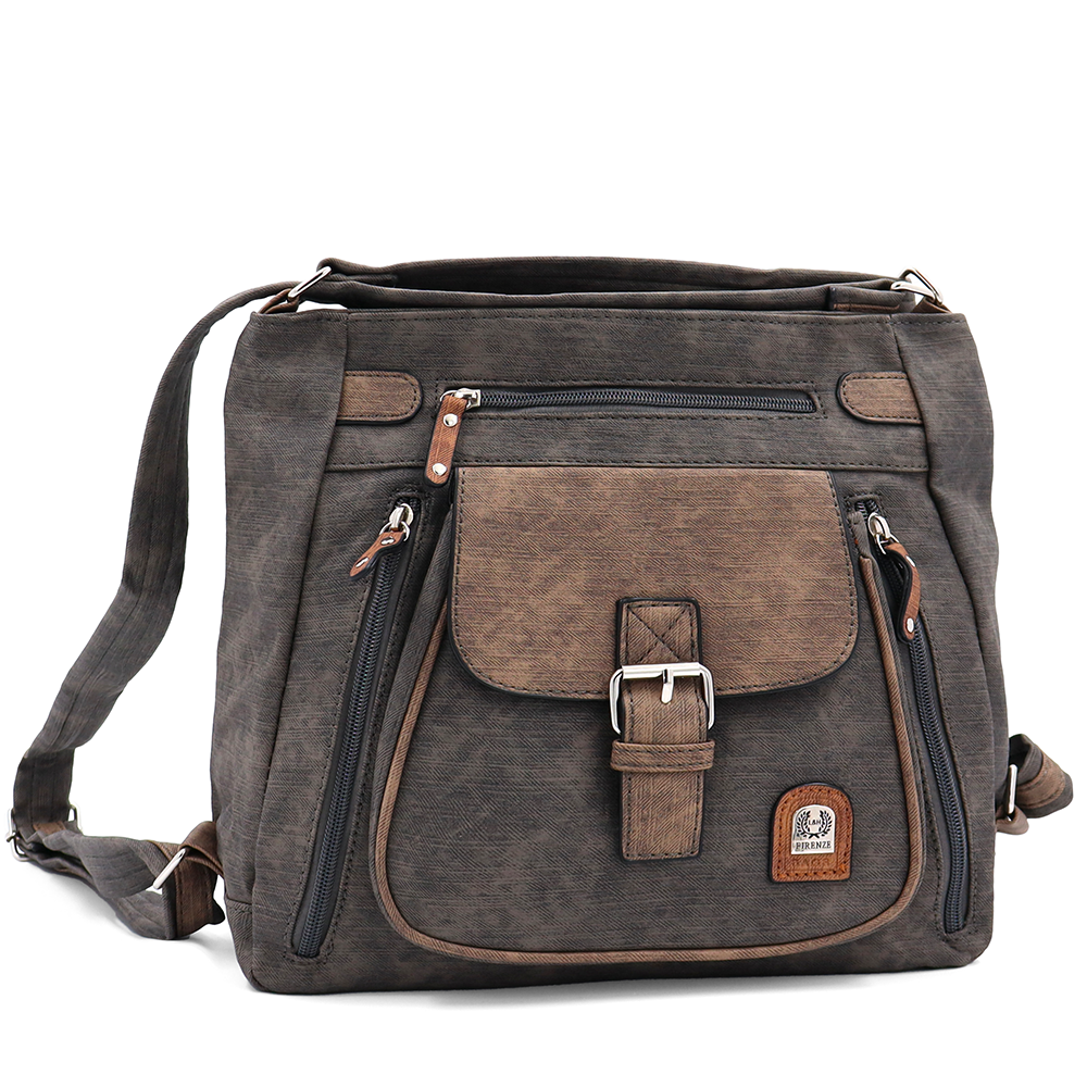 2 az 1-ben – táska és hátizsák sok zsebbel – szürke