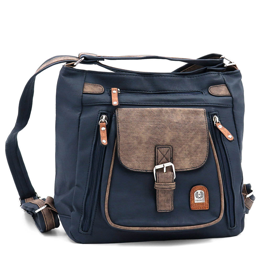 2 az 1-ben – táska és hátizsák sok zsebbel – sötétkék