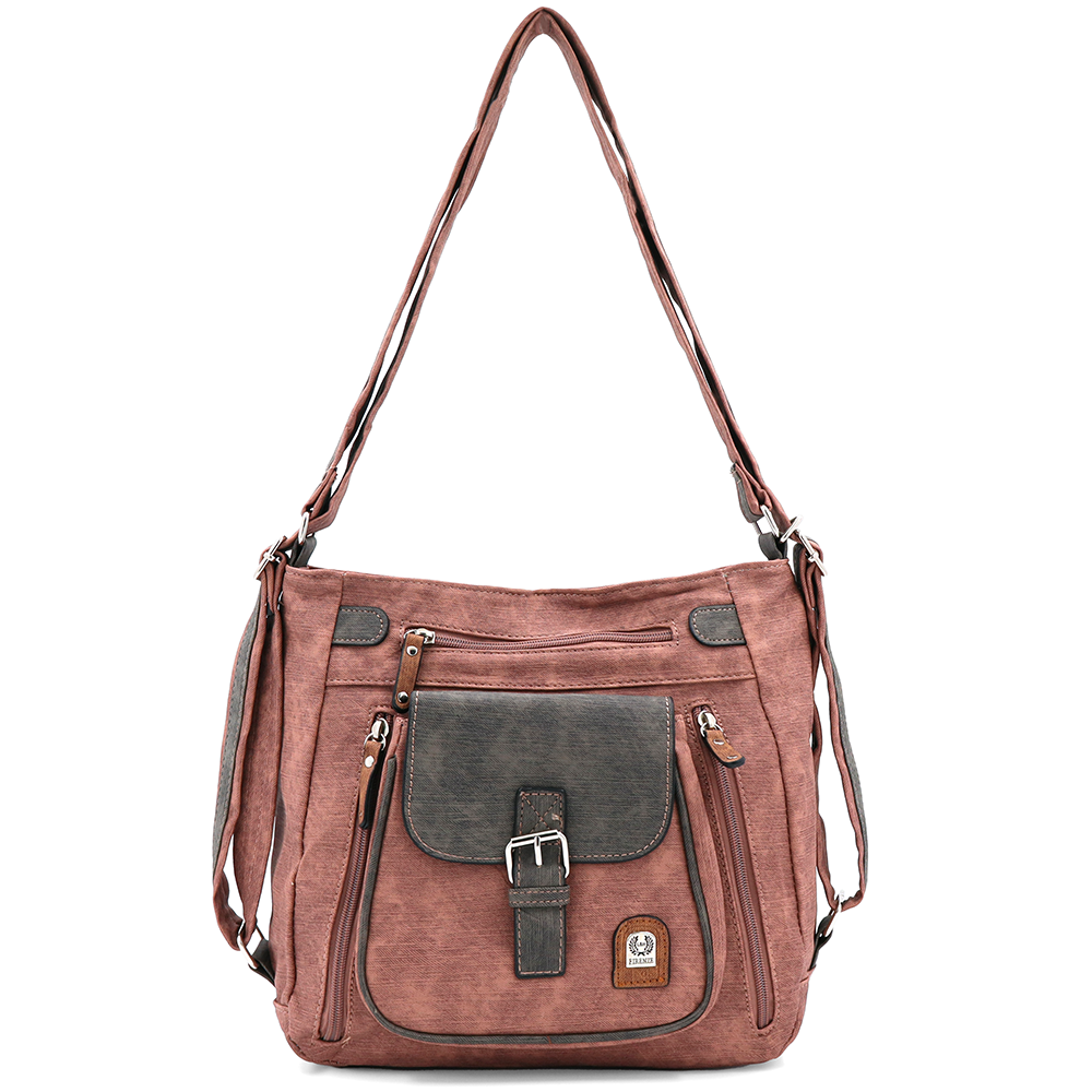 2 az 1-ben – táska és hátizsák sok zsebbel – rózsaszín