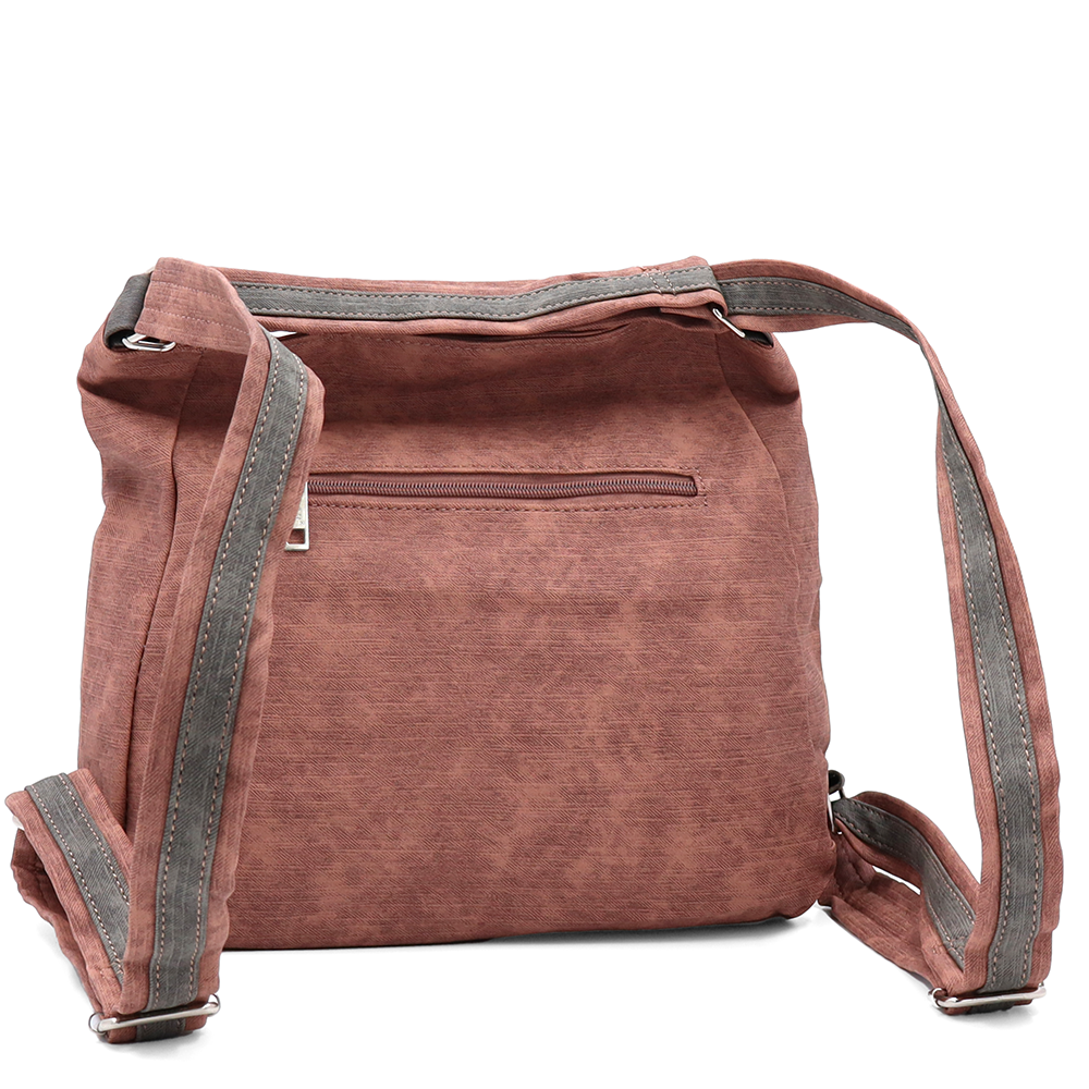 2 az 1-ben – táska és hátizsák sok zsebbel – rózsaszín