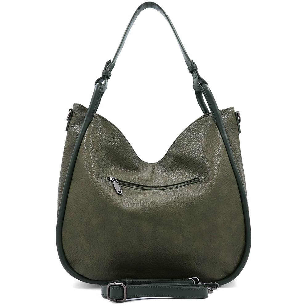 Nagy méretű női táska, kígyóbőr mintás – zöld