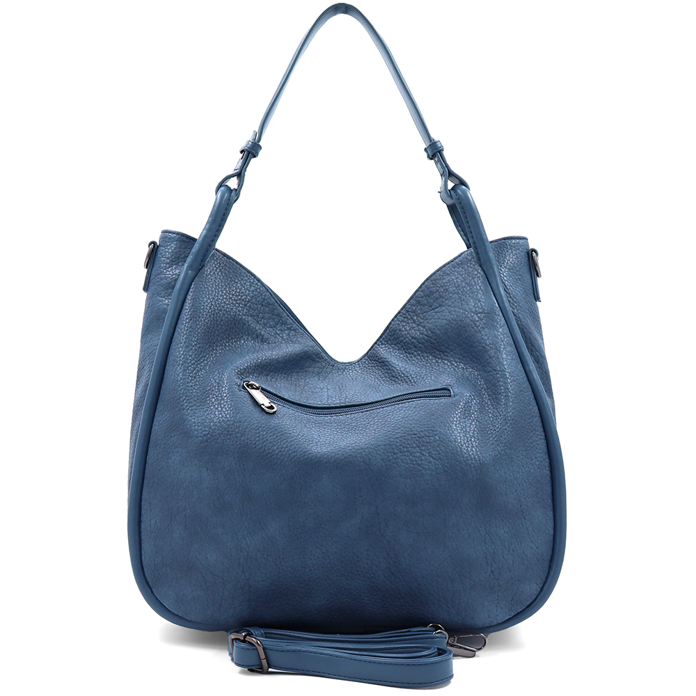 Nagy méretű női táska, kígyóbőr mintás – kék