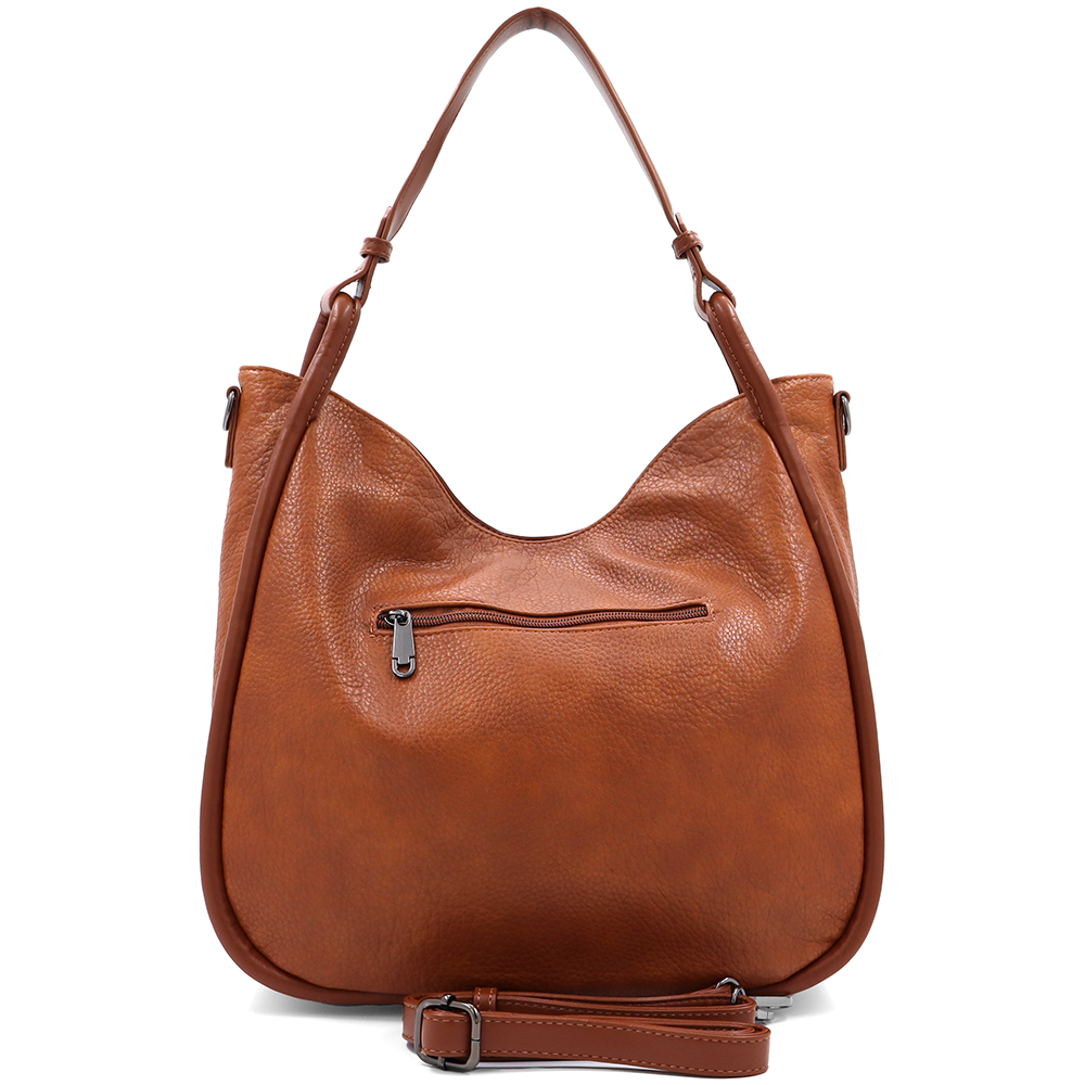 Nagy méretű női táska, kígyóbőr mintás – téglabarna