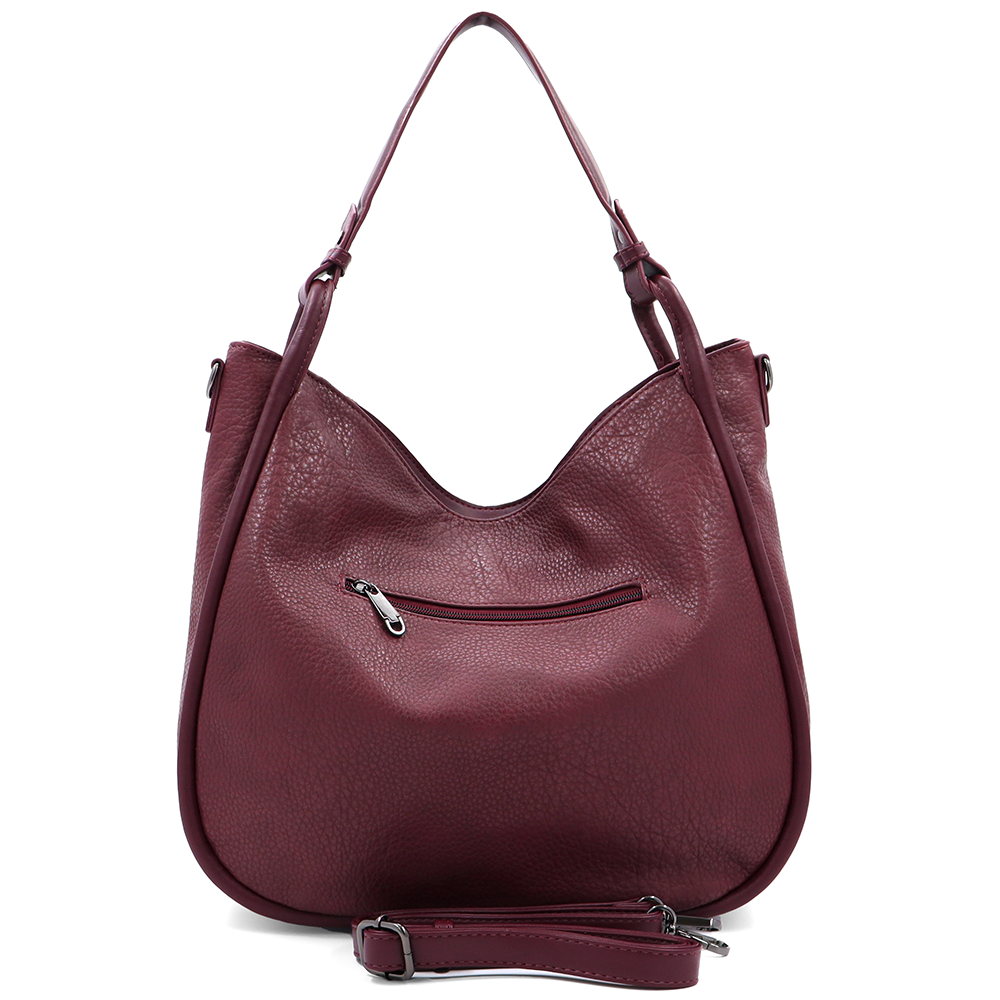 Nagy méretű női táska, kígyóbőr mintás – bordó