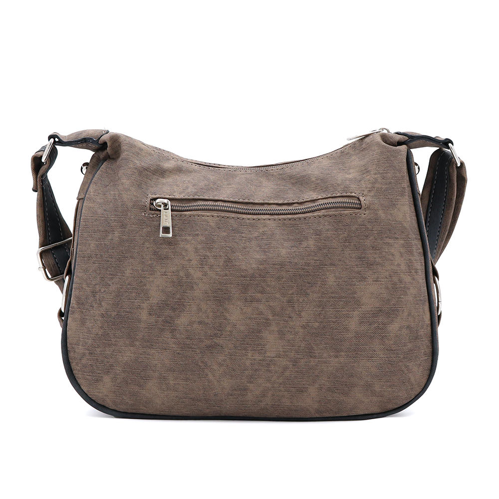 Kétrekeszes női válltáska – világosbarna