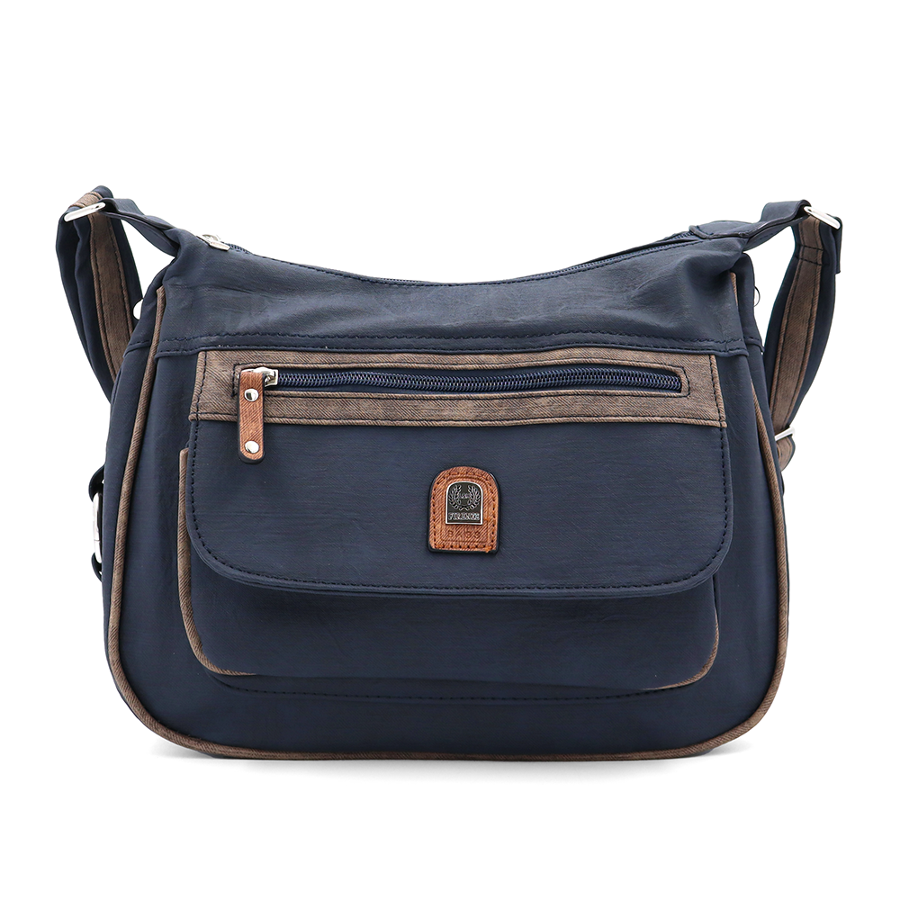 Kétrekeszes női válltáska – sötétkék