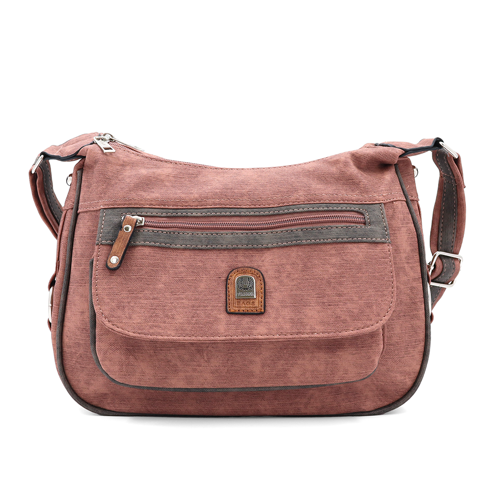 Kétrekeszes női válltáska – rózsaszín