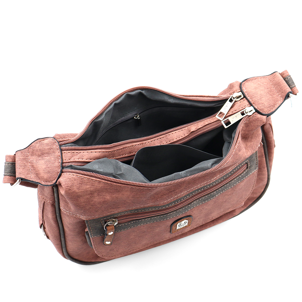 Kétrekeszes női válltáska – rózsaszín