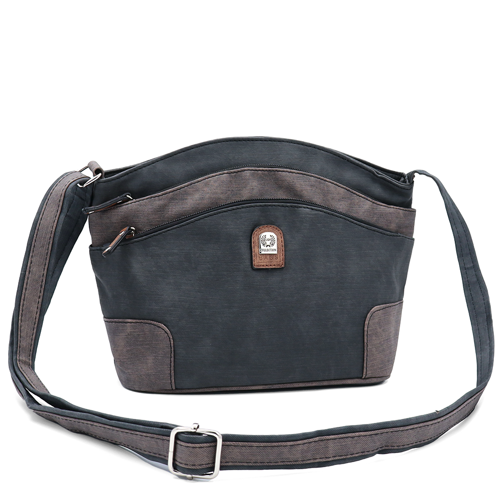 Női válltáska – fekete/világosbarna