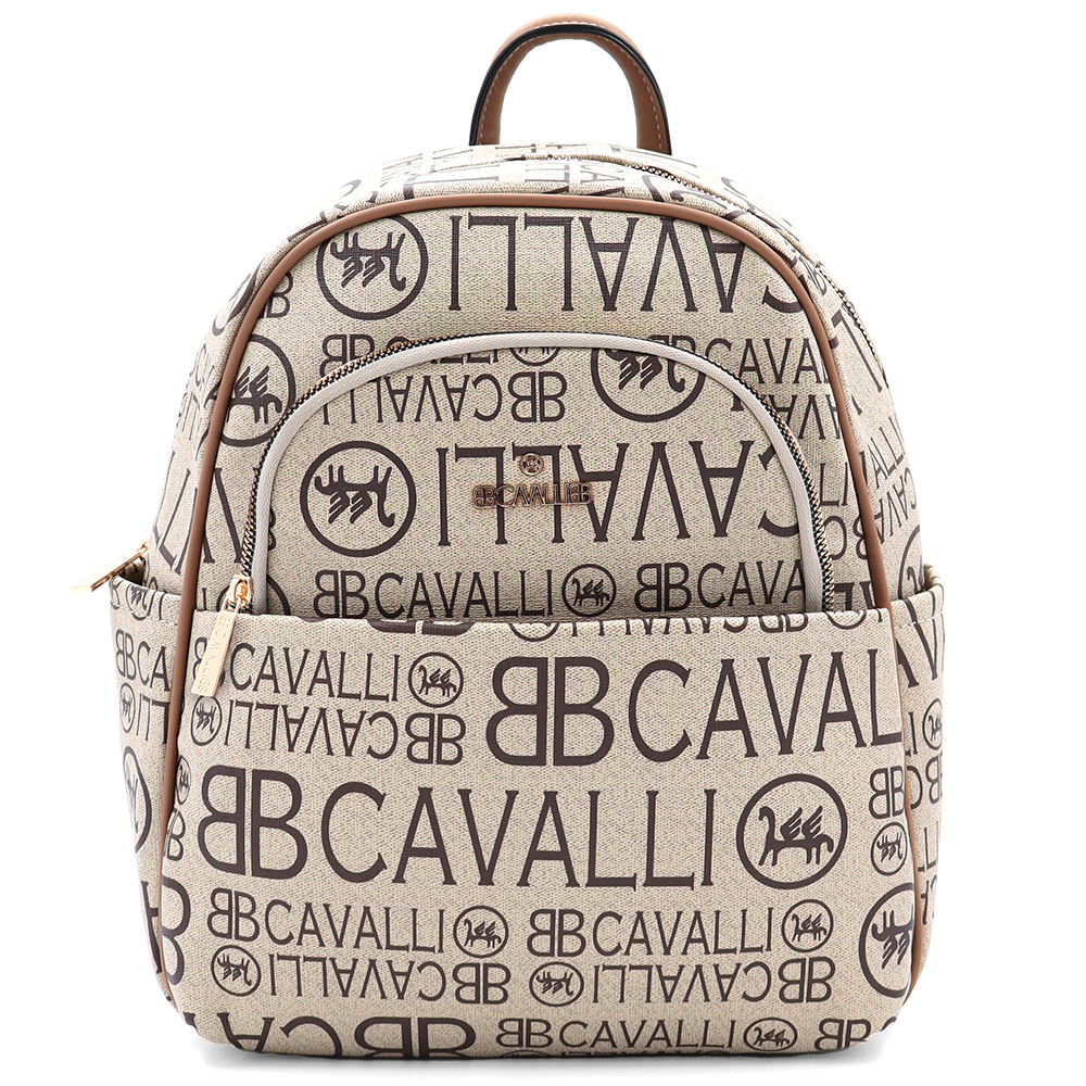 2 az 1-ben – hátizsák és táska mintával – világosbarna