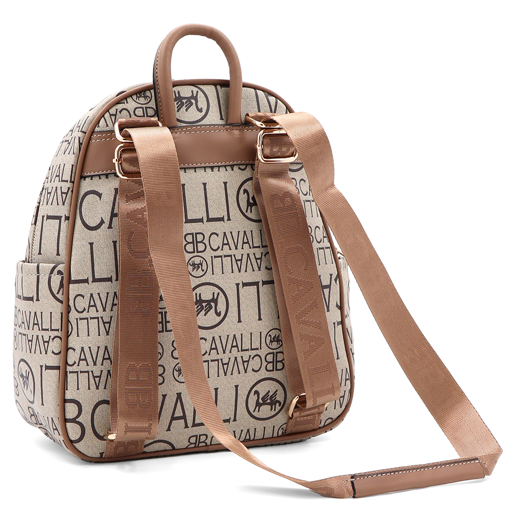 2 az 1-ben – hátizsák és táska mintával – világosbarna