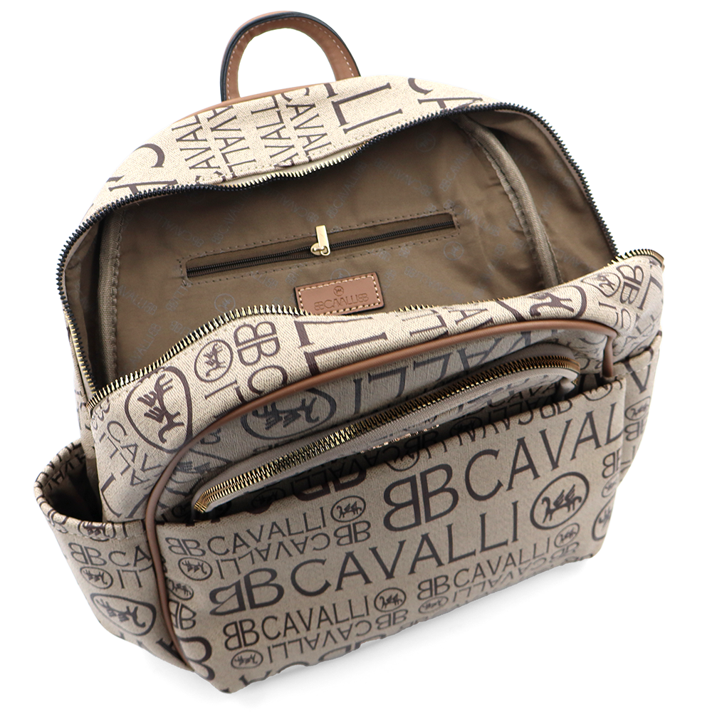 2 az 1-ben – hátizsák és táska mintával – világosbarna