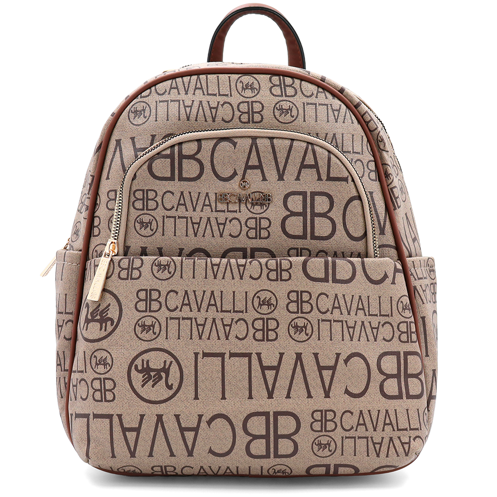 2 az 1-ben – hátizsák és táska mintával – téglabarna