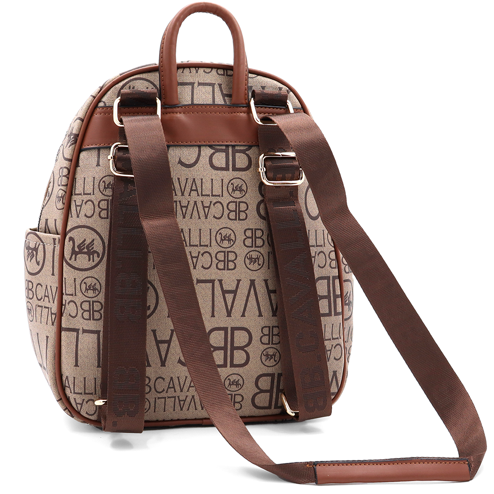 2 az 1-ben – hátizsák és táska mintával – téglabarna