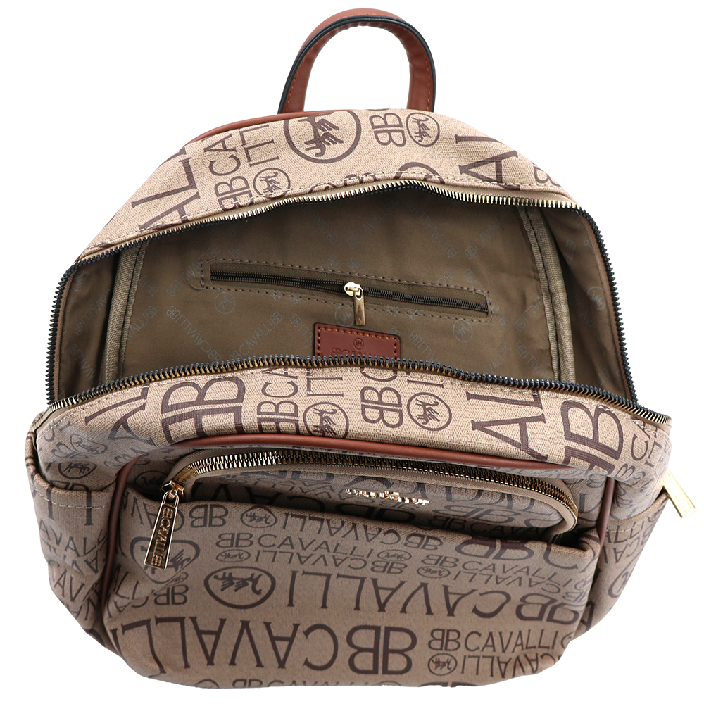 2 az 1-ben – hátizsák és táska mintával – téglabarna