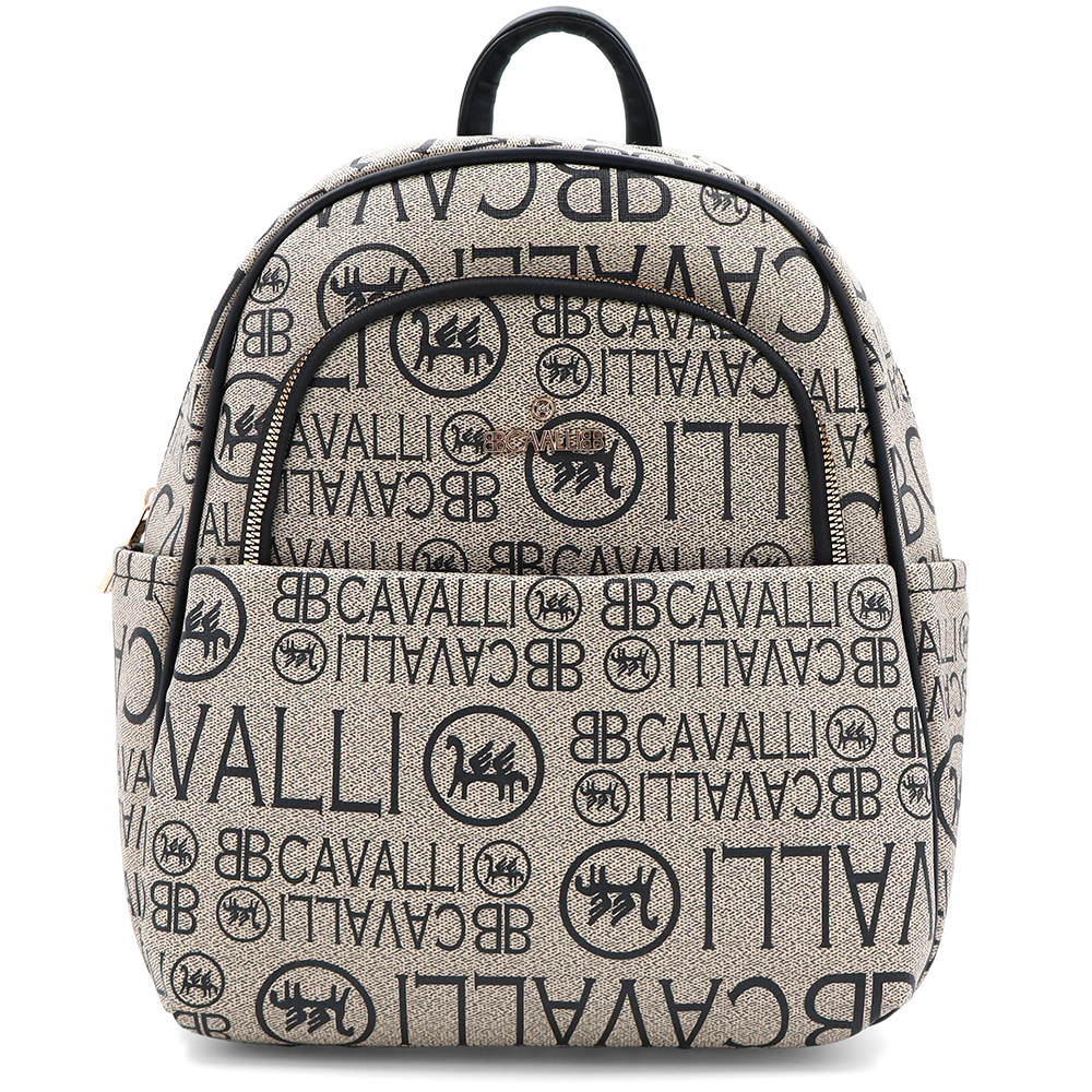 2 az 1-ben – hátizsák és táska mintával – világosbarna/fekete