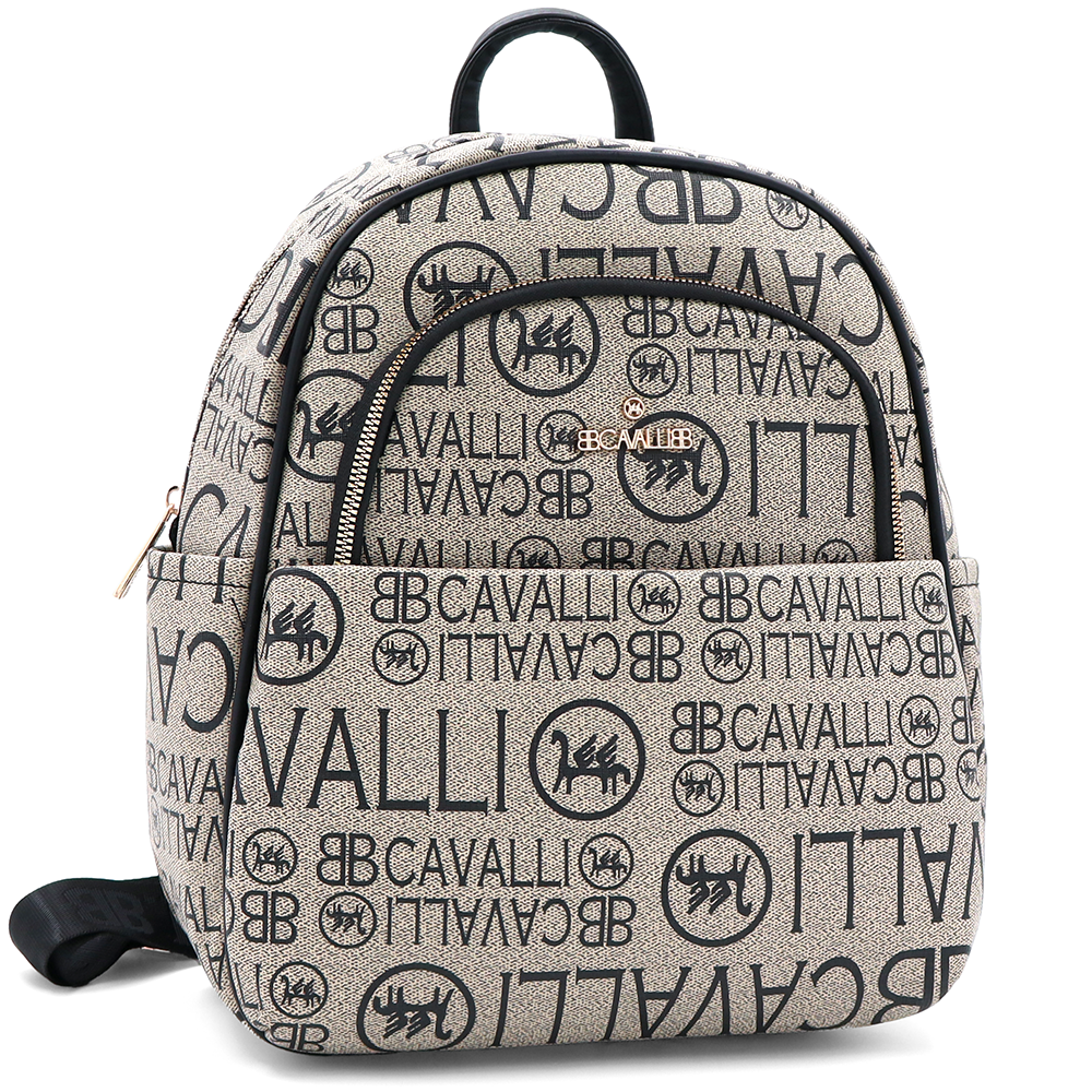 2 az 1-ben – hátizsák és táska mintával – világosbarna/fekete