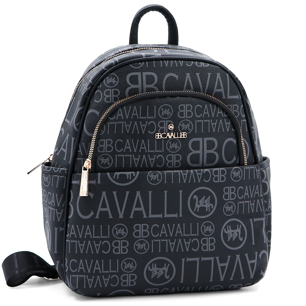 2 az 1-ben – hátizsák és táska mintával – fekete