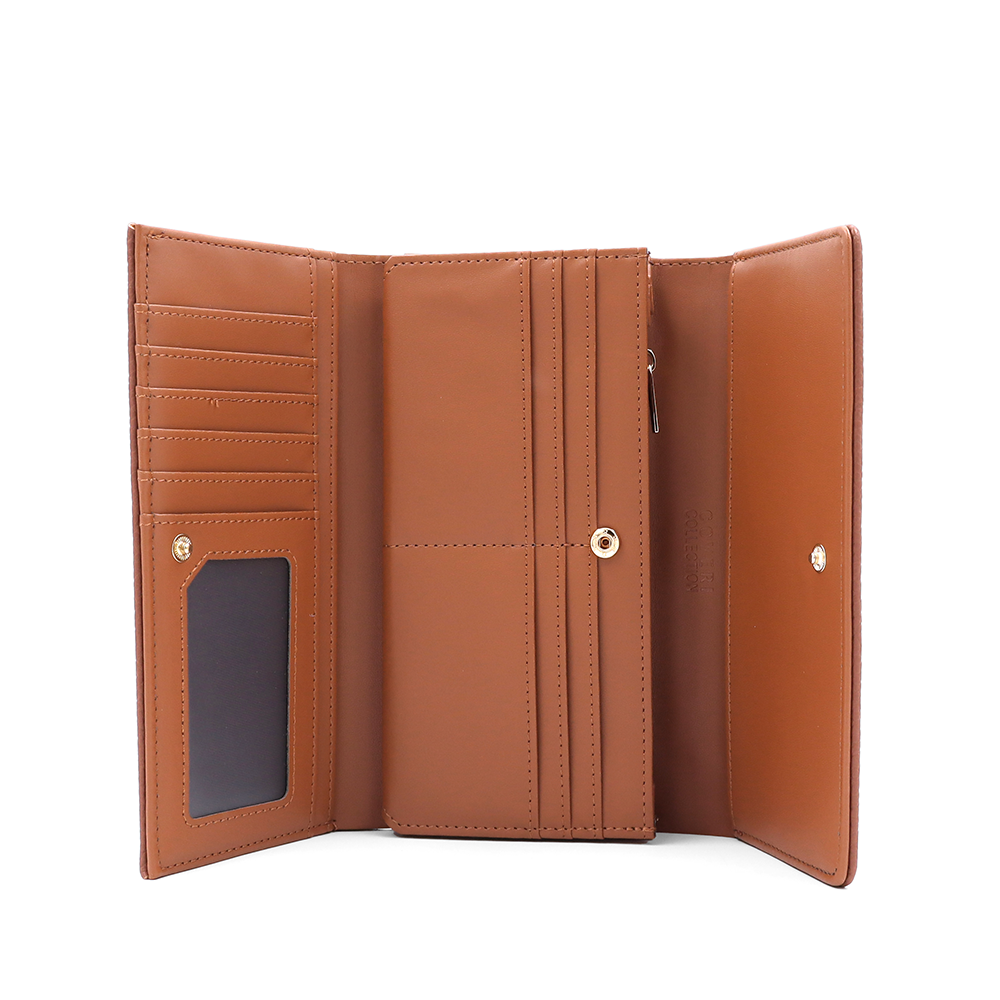 Nagy méretű női pénztárca – téglabarna