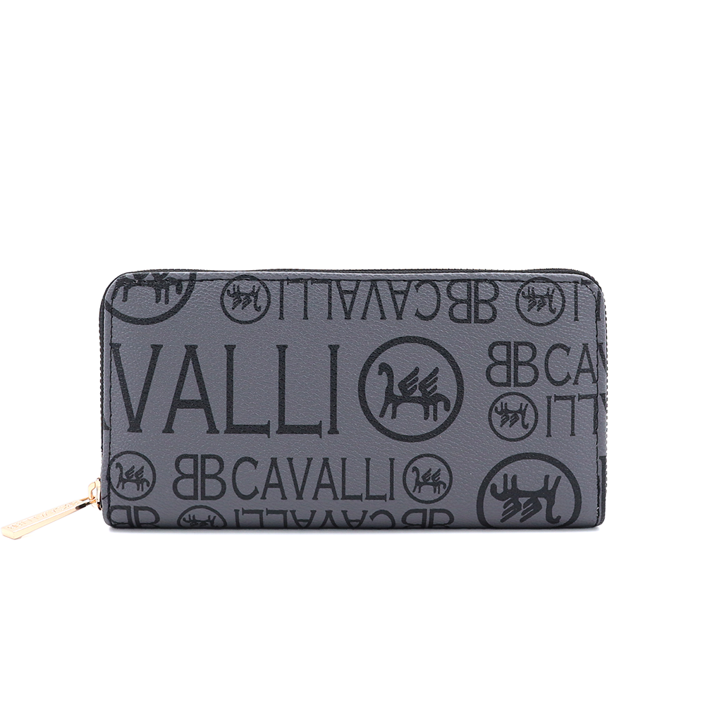 Nagy méretű női pénztárca mintával – szürke