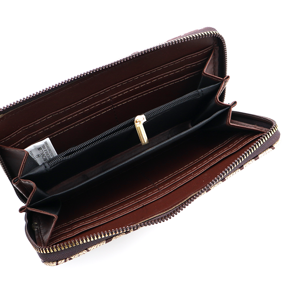 Nagy méretű női pénztárca mintával – bézs