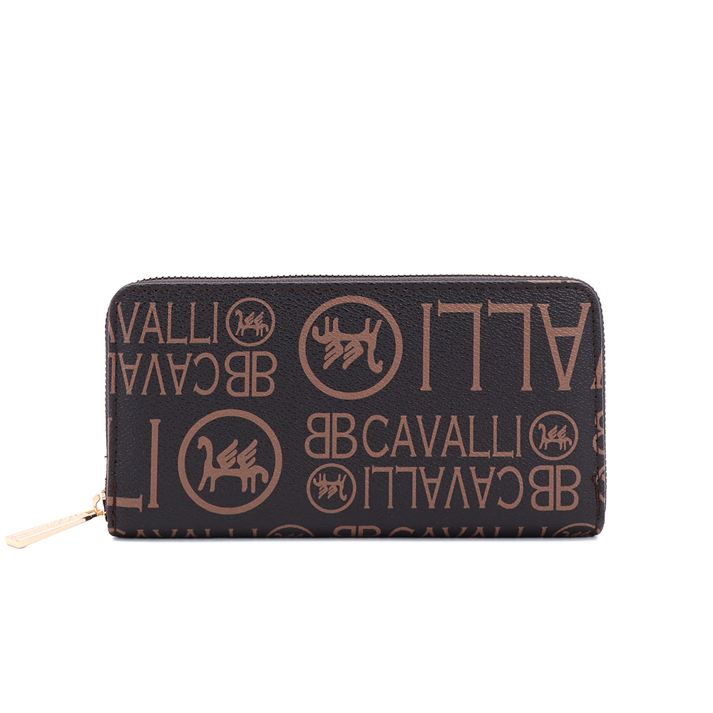 Nagy méretű női pénztárca mintával – barna