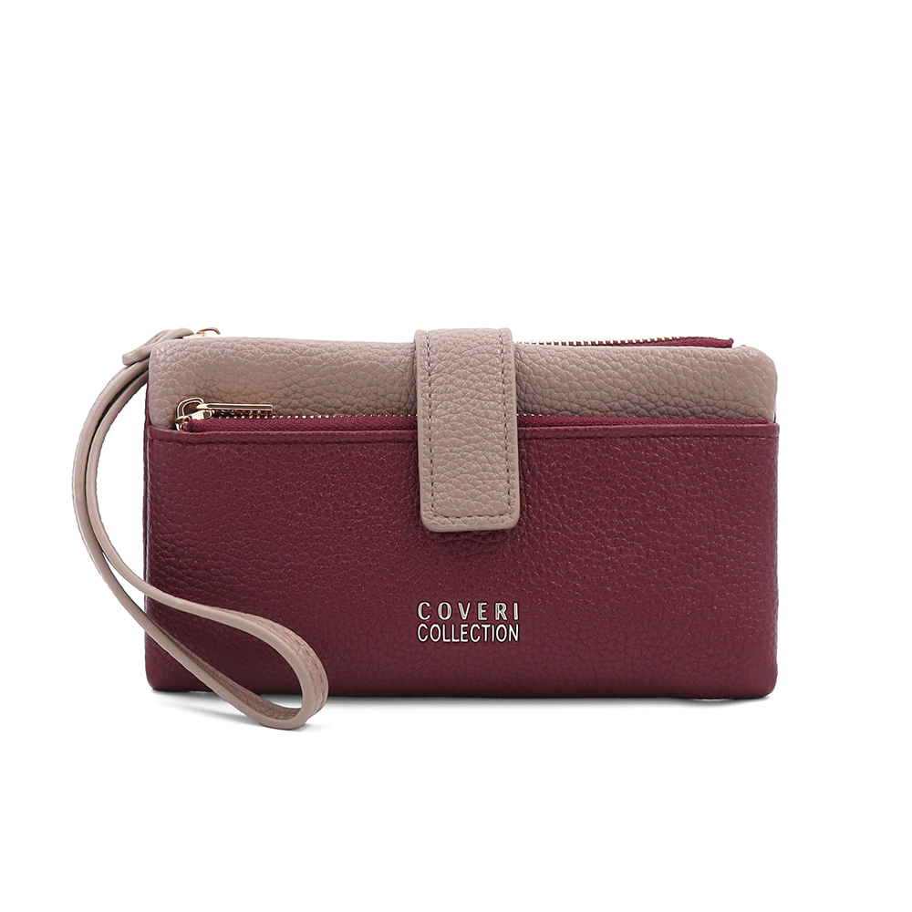 Női pénztárca kézi pánttal – bordó
