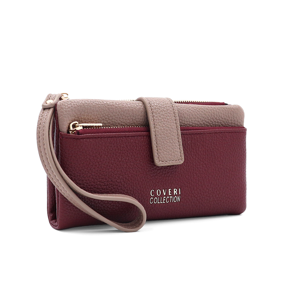 Női pénztárca kézi pánttal – bordó