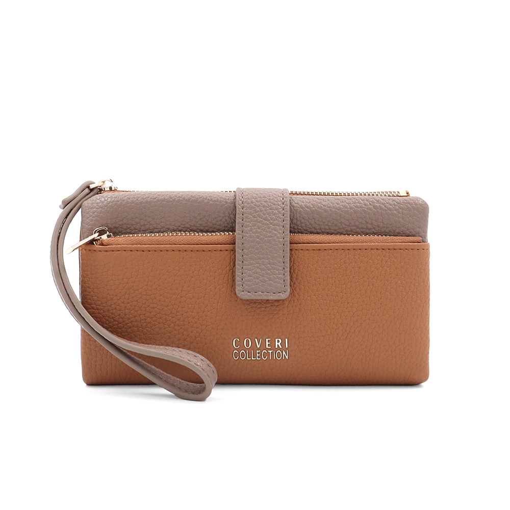 Női pénztárca kézi pánttal – téglabarna