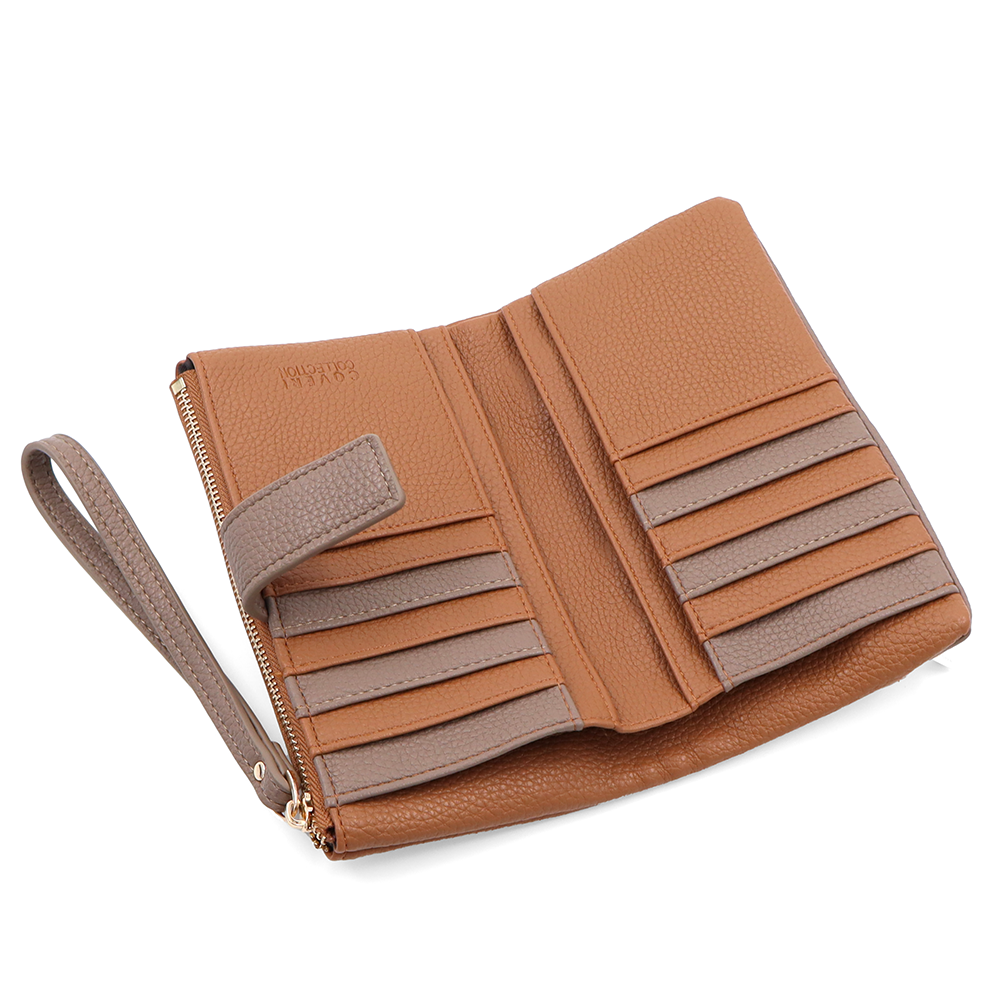 Női pénztárca kézi pánttal – téglabarna