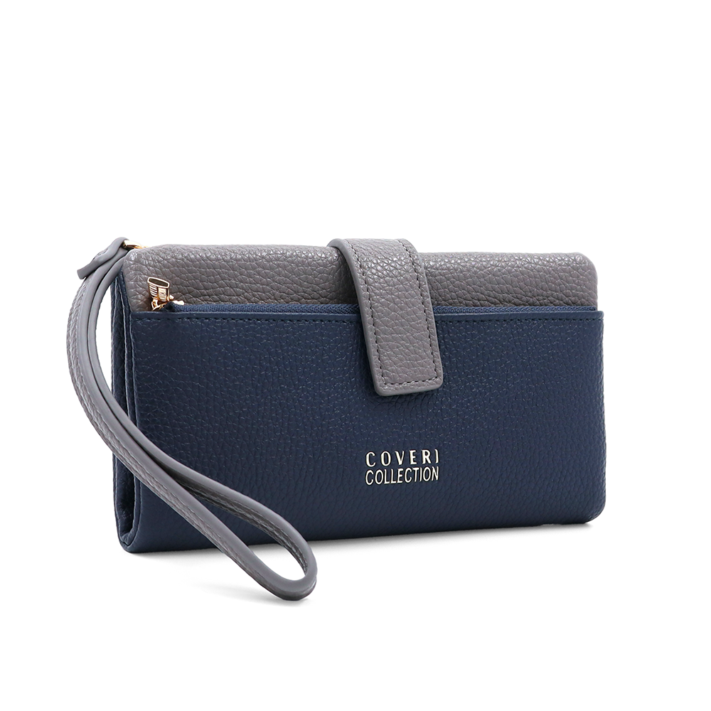 Női pénztárca kézi pánttal – sötétkék