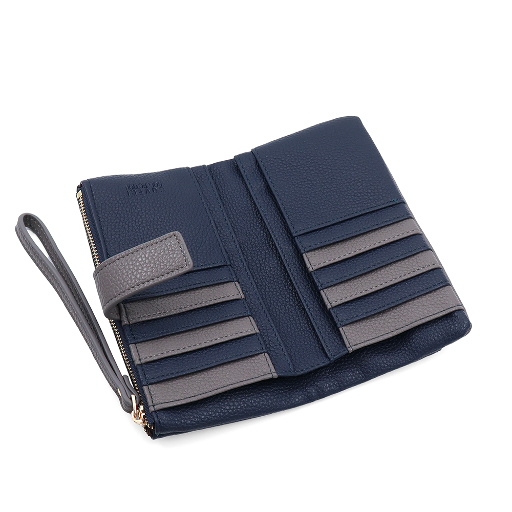 Női pénztárca kézi pánttal – sötétkék