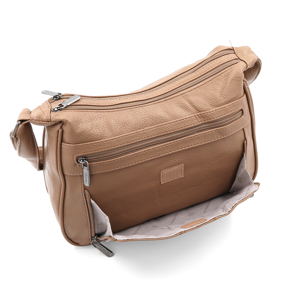 Nagy női válltáska – világosbarna