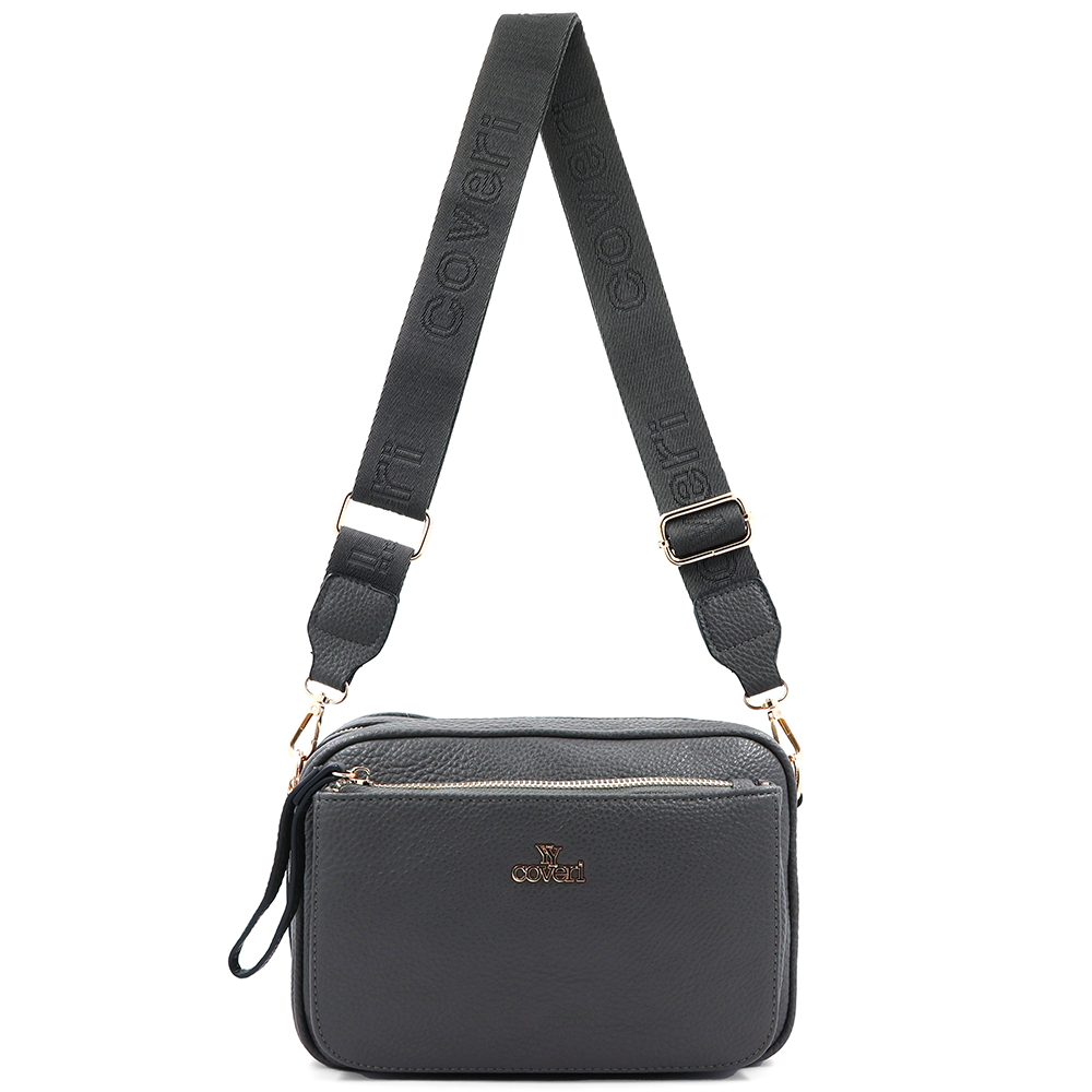 Női válltáska két rekesszel – szürke